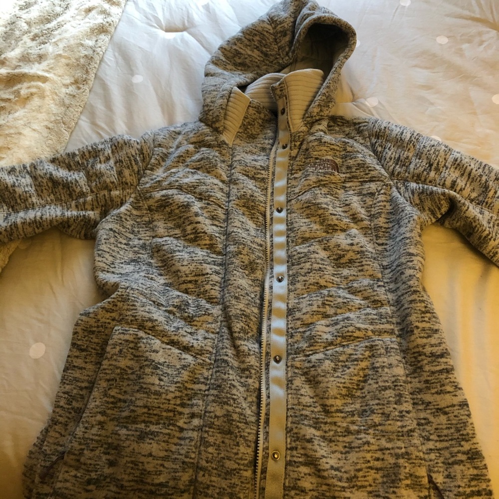 Heather Grey North Face Long Coat Size M